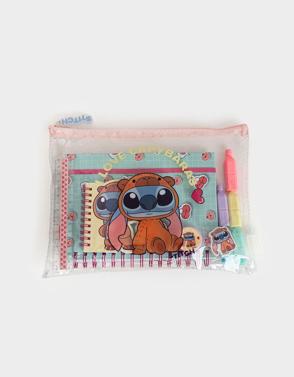 Kit Papelaria Stitch Capybara ÚNICO 2