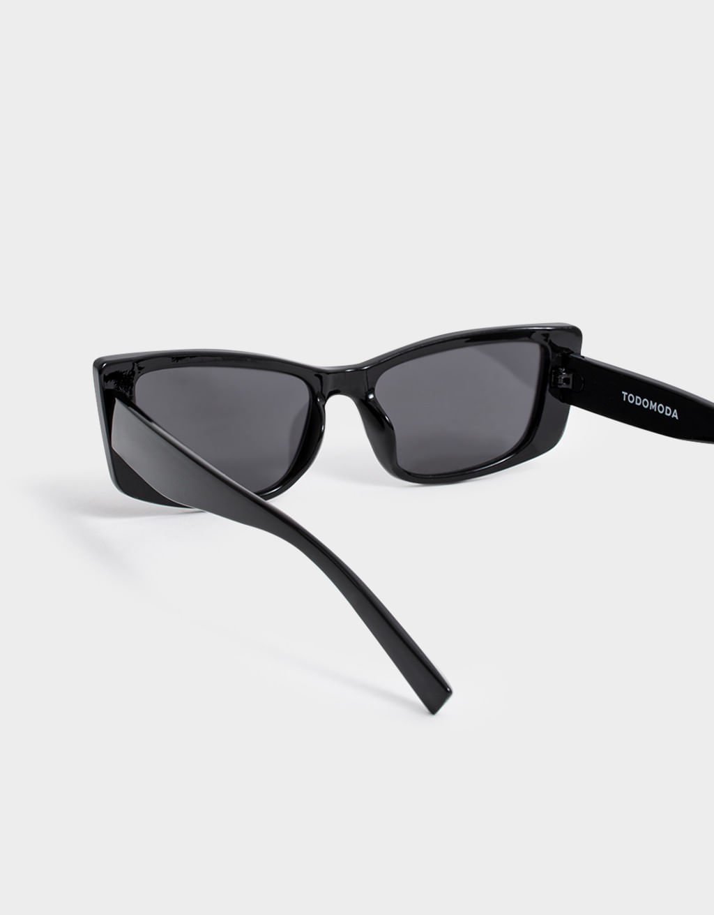 Óculos de Sol Retangular Gatinho Slim Fashion Preto 3