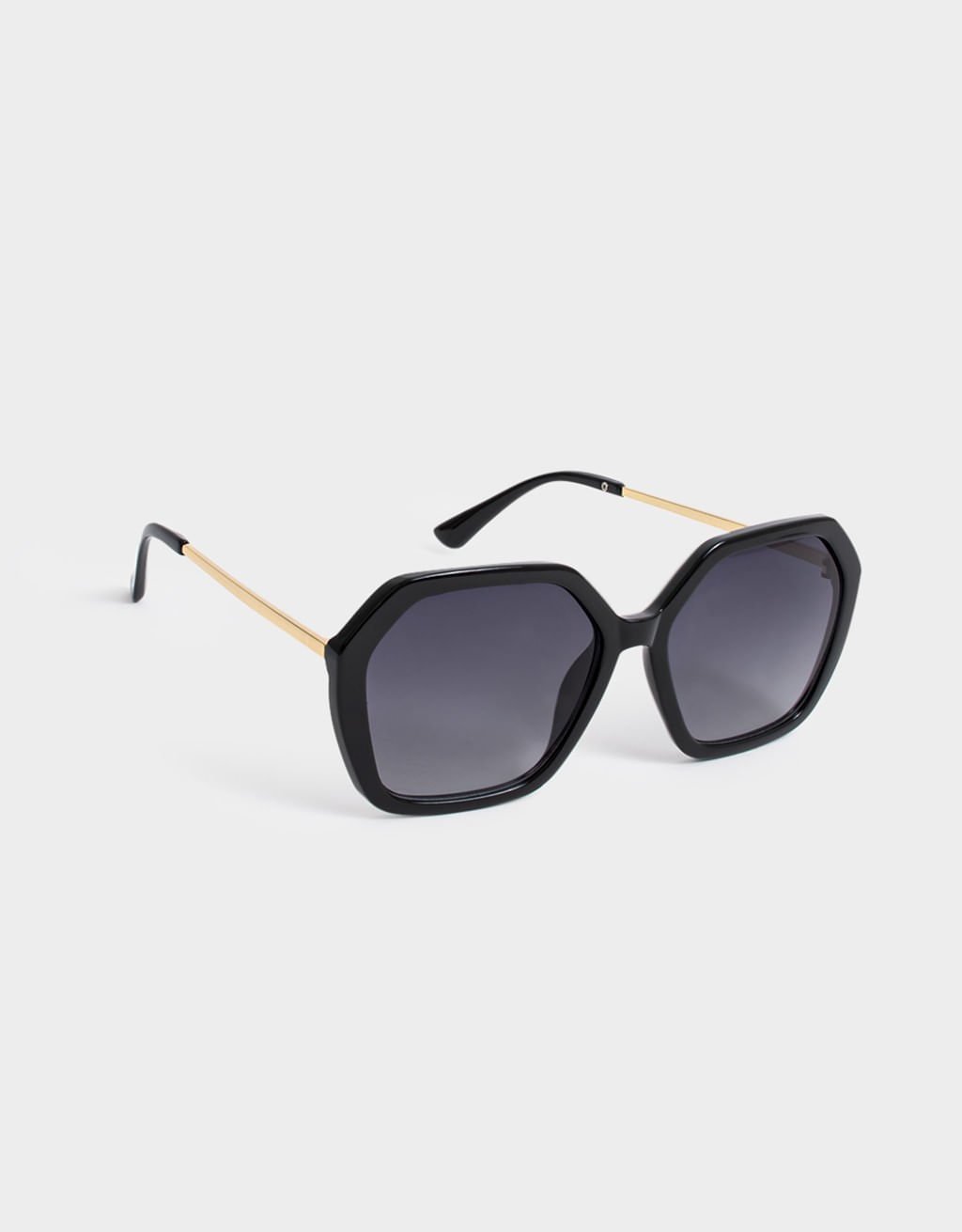 Óculos de Sol Geométrico Maxi Fashion Preto 2