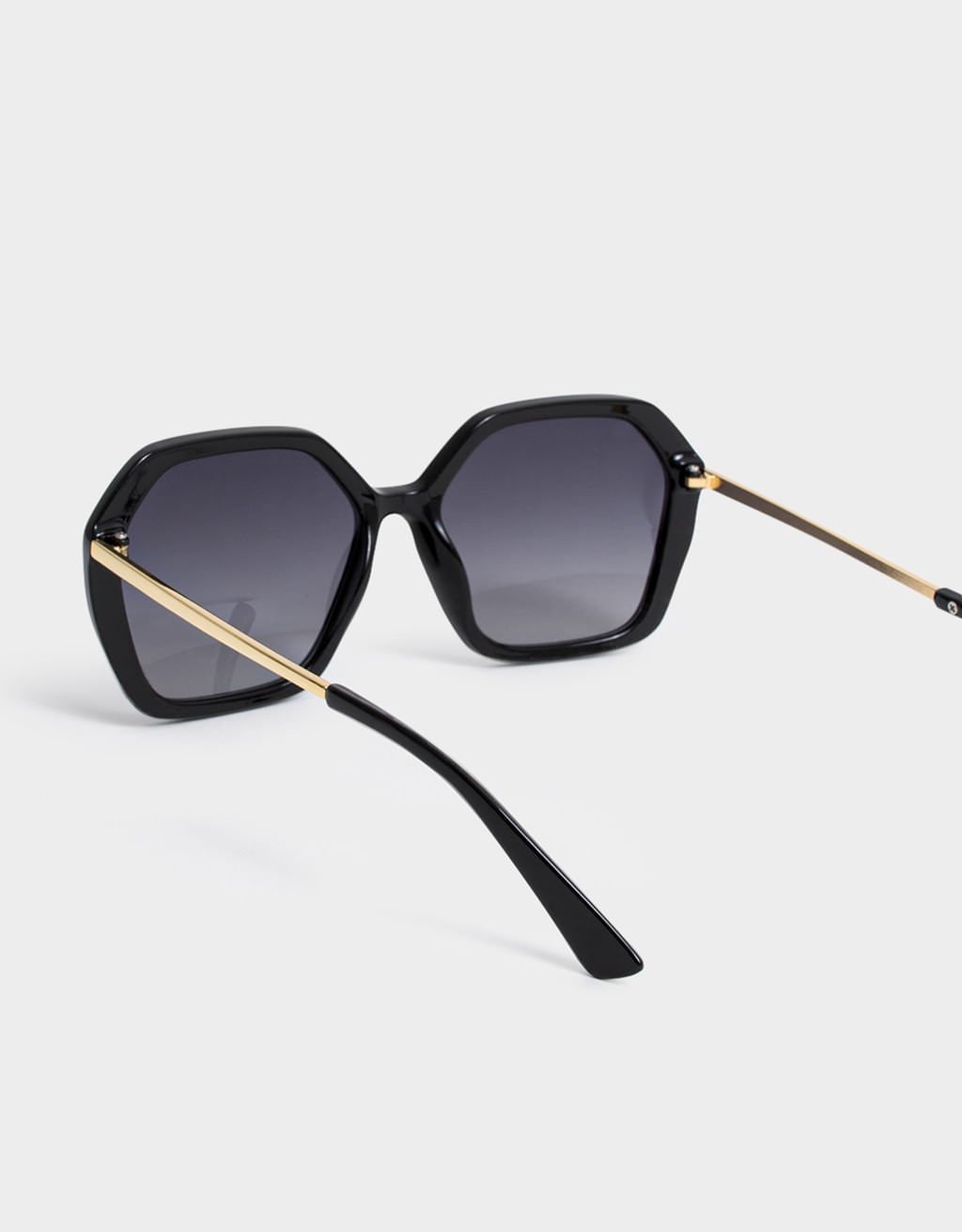 Óculos de Sol Geométrico Maxi Fashion Preto 3