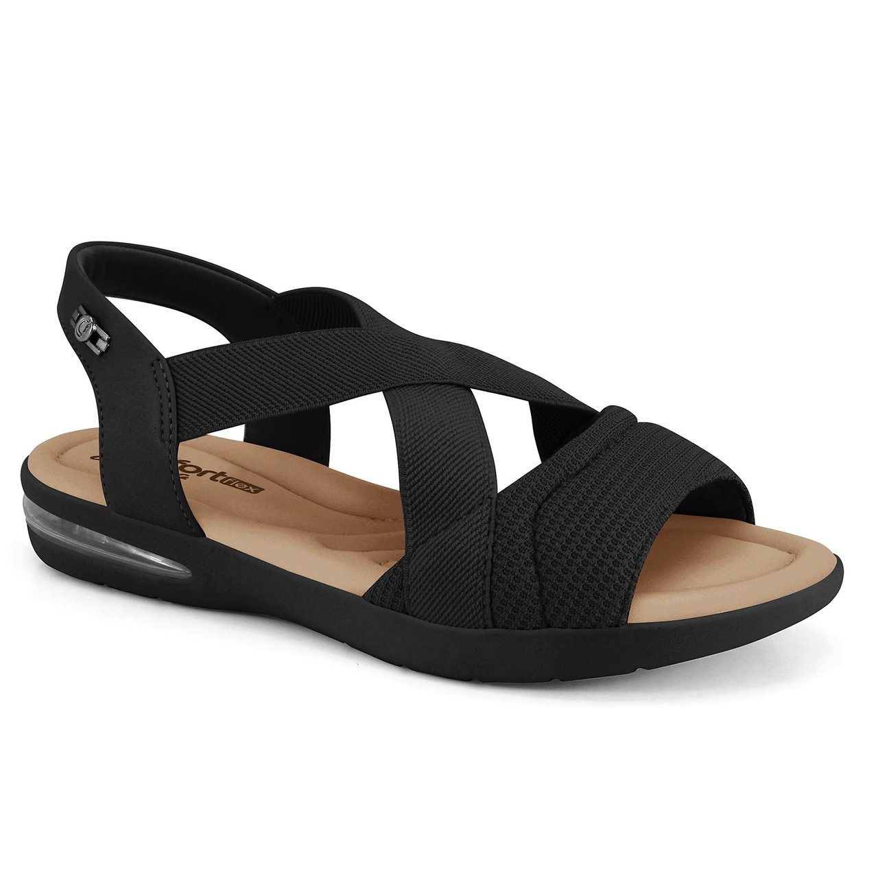 Sandália Rasteira Comfortflex Feminina 2366402 Preto 1