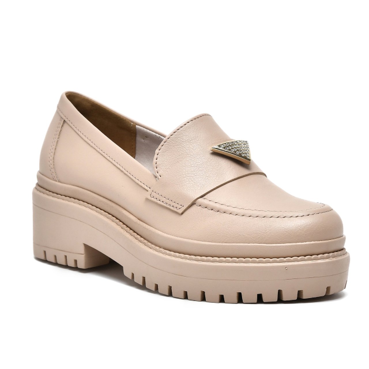 Mocassim Loafer Via Marte Feminino 23-17002 Bege 1