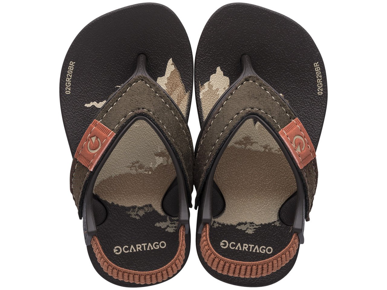 Chinelo cartago dakar baby infantil marrom 11493 Marrom 1