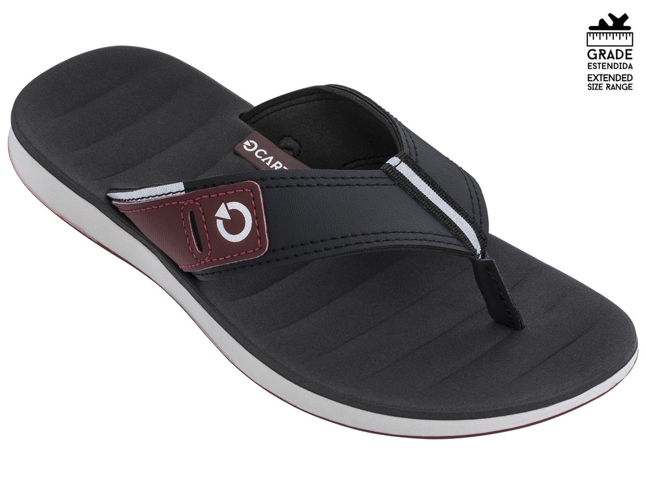 Chinelo cartago malaga masculino branco/preto/bordo 10954 Preto 1