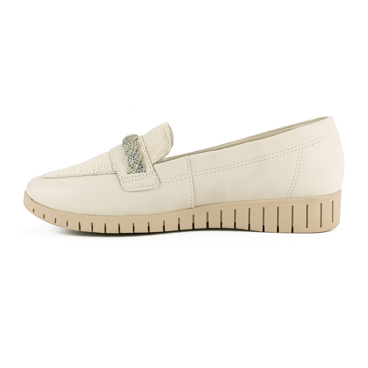 Sapato Campesí Loafer Feminino L9167 Bege 7