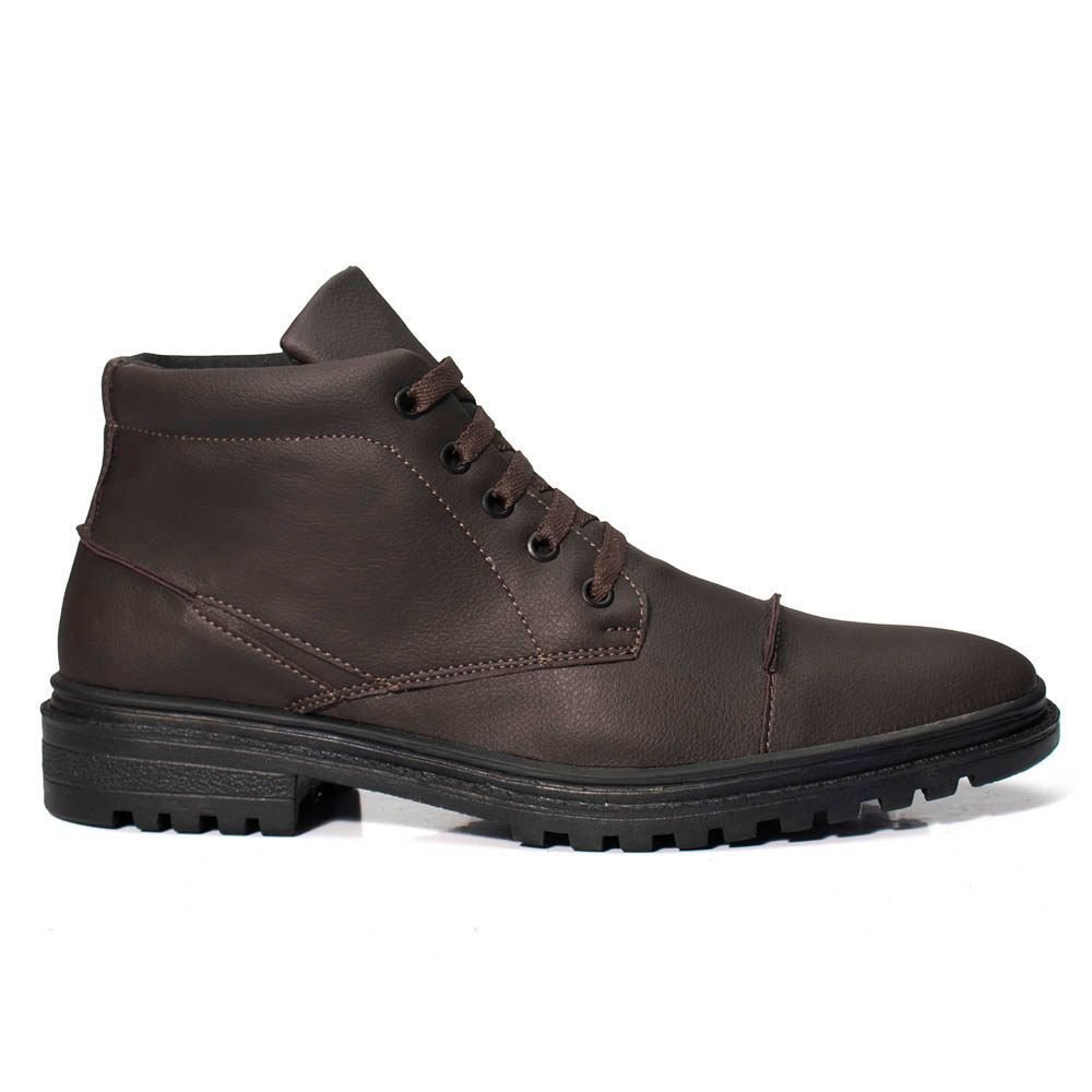 Bota Masculina Casual Cano Alto Confortavel Marrom 2