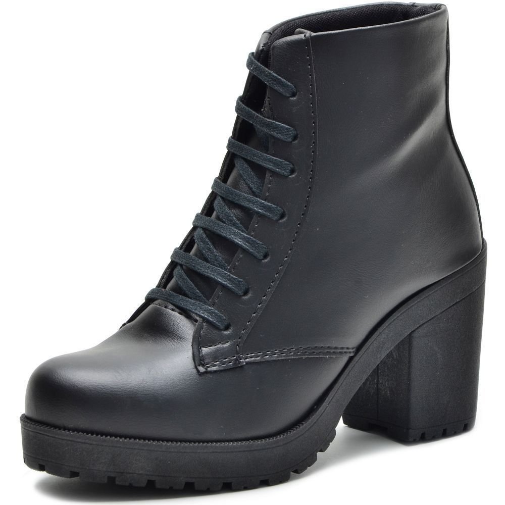 Bota Feminina Casual Sola Tratorada Conforto Estilo