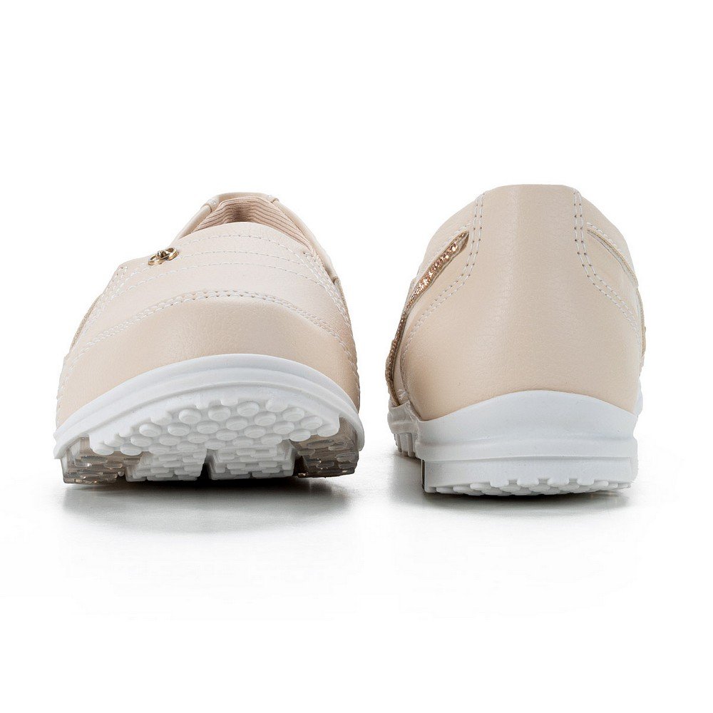 Tenis Slip On Feminino Kolosh Calce Facil Confortavel Bege 4