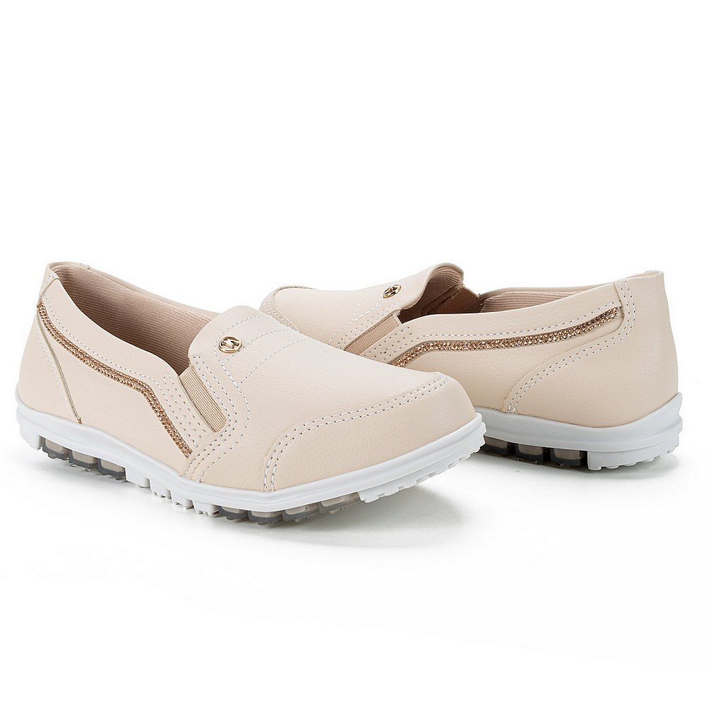 Tenis Slip On Feminino Kolosh Calce Facil Confortavel Bege 3