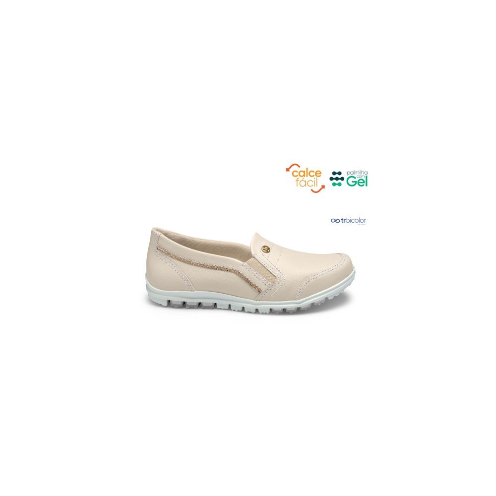 Tenis Slip On Feminino Kolosh Calce Facil Confortavel Bege 7