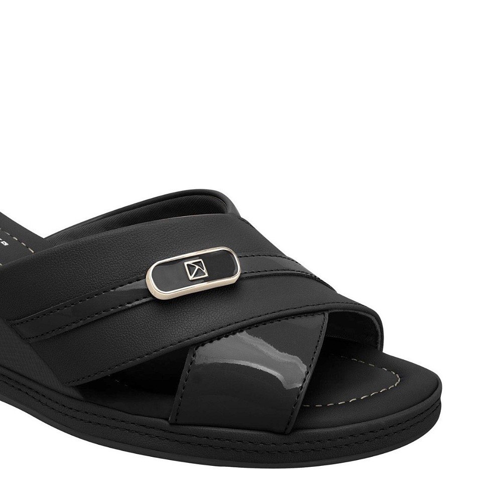 Tamanco Anabela Piccadilly Confortavel Calce Perfeito Leve Preto 2