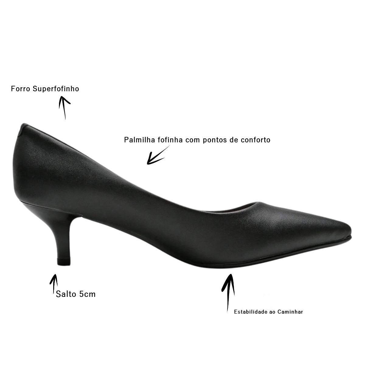 Scarpin Feminino Vizzano Salto Baixo 1122828 Preto 2