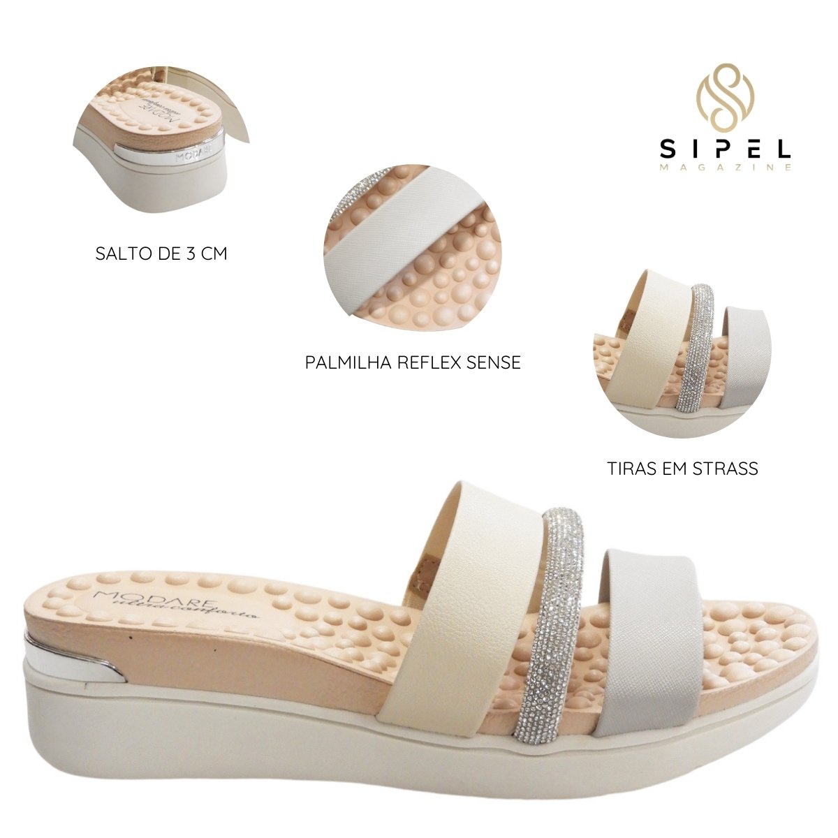 Modare Tamanco Feminino Confortavel Leve Ortopedico Branco 2