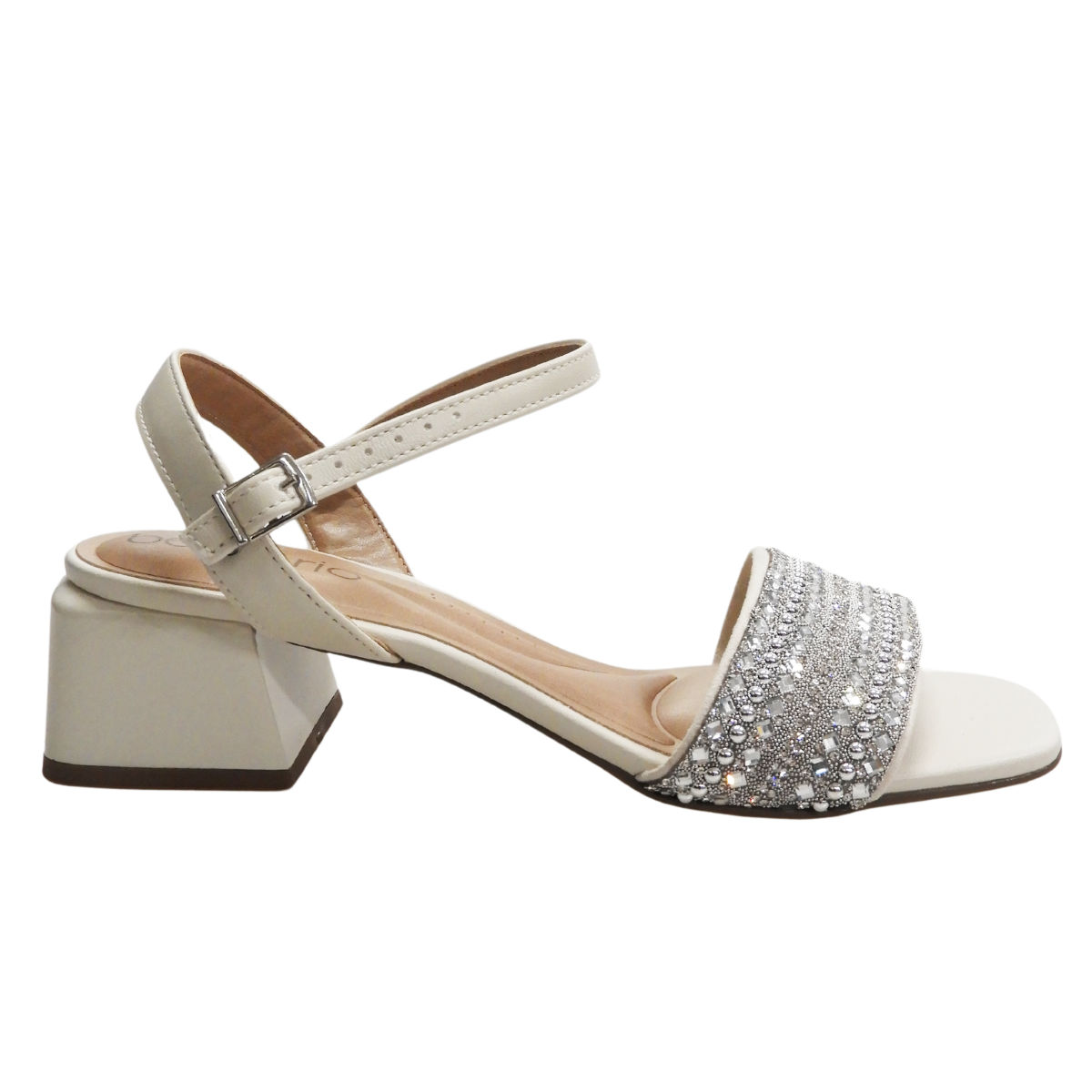 Sandalia Beira Rio Conforto Feminina Casual Leve Brilhos Off White 1