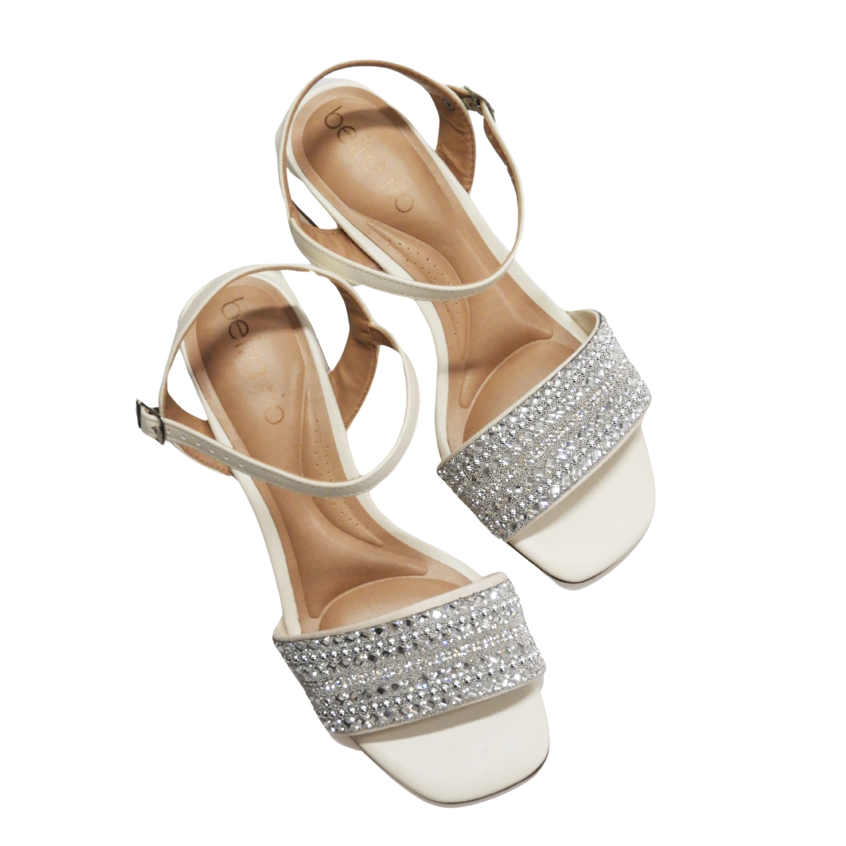 Sandalia Beira Rio Conforto Feminina Casual Leve Brilhos Off White 7