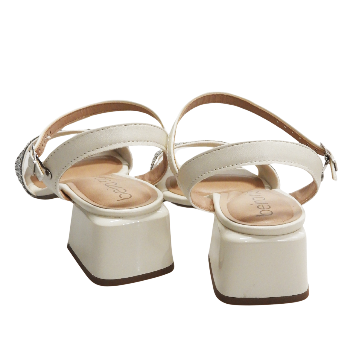 Sandalia Beira Rio Conforto Feminina Casual Leve Brilhos Off White 4