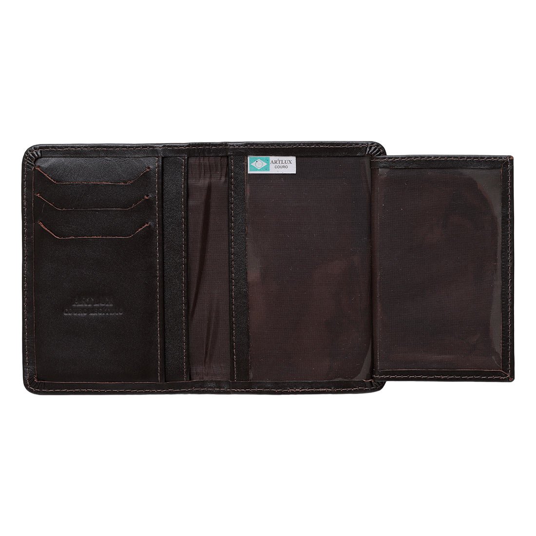 Carteira Artlux em Couro para Documentos de Carro e RG 8003 Café 4