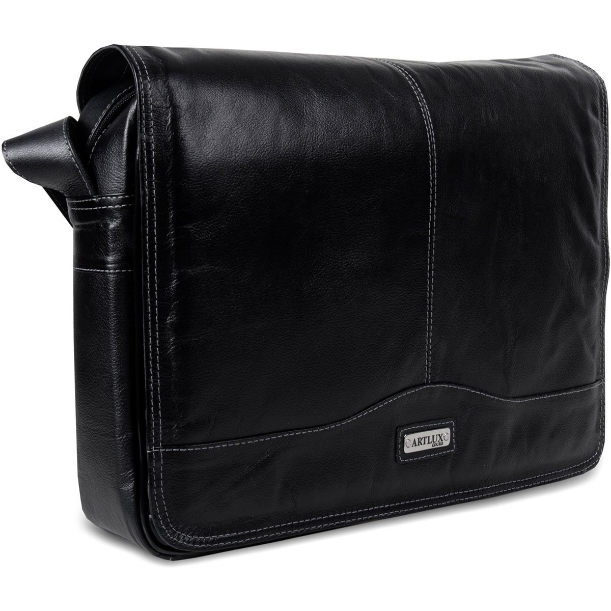 Bolsa Transversal em Couro Artlux 1202 Preto 2