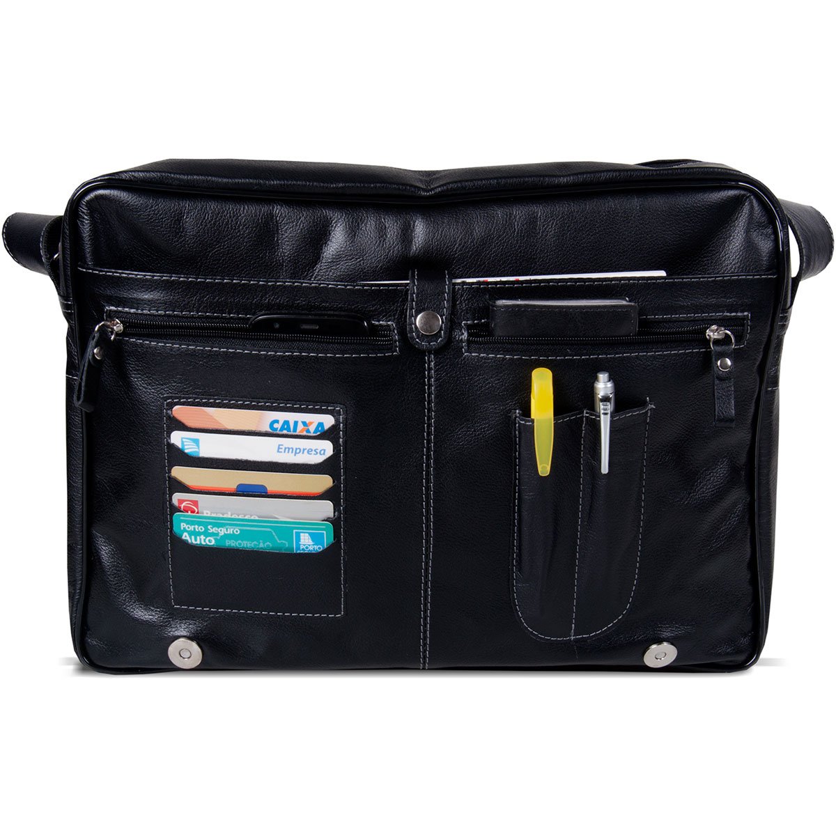 Bolsa Transversal em Couro Artlux 1202 Preto 4