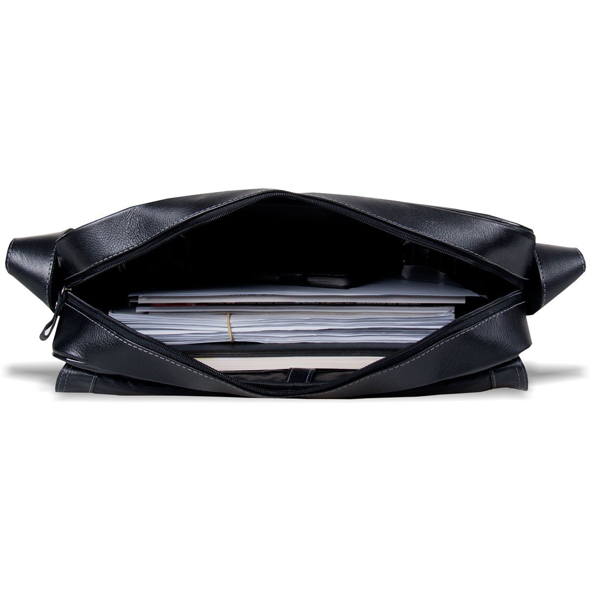 Bolsa Transversal em Couro Artlux 1202 Preto 5
