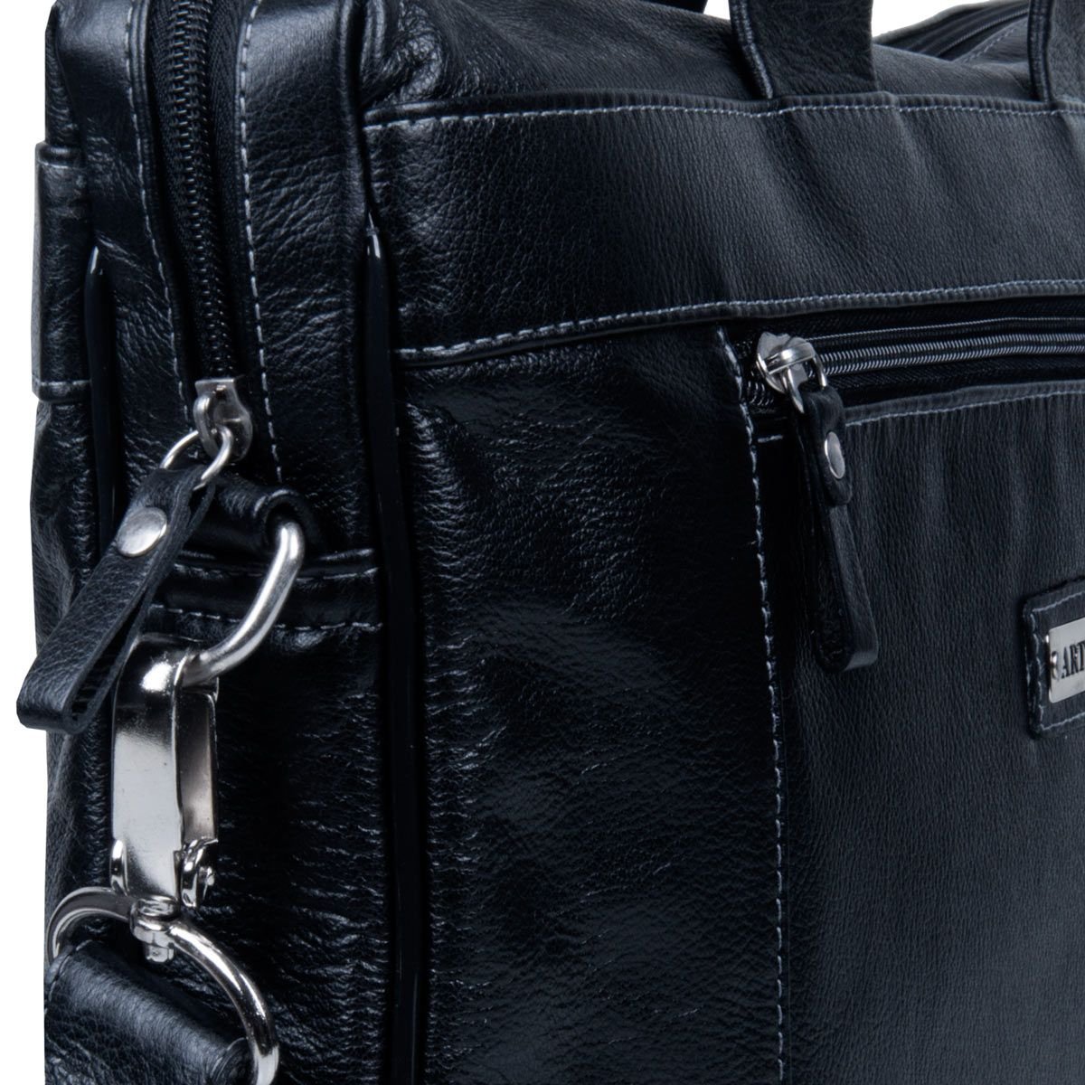 Pasta Transversal em Couro c/ Alca Artlux 1204 Preto 5