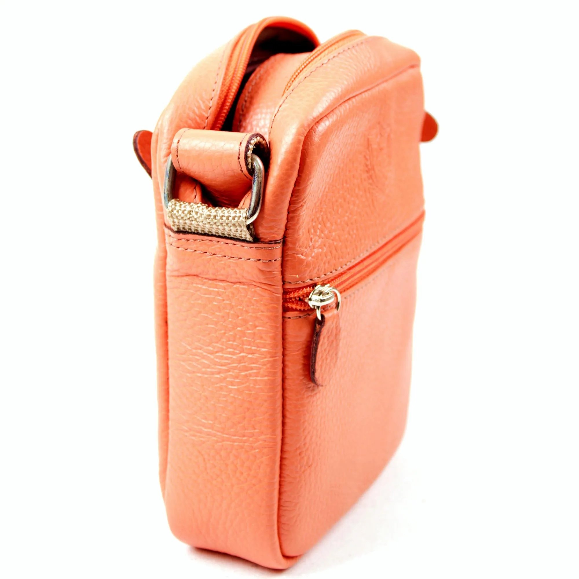 Shoulder Bag em Couro Artlux 1404 Laranja 1