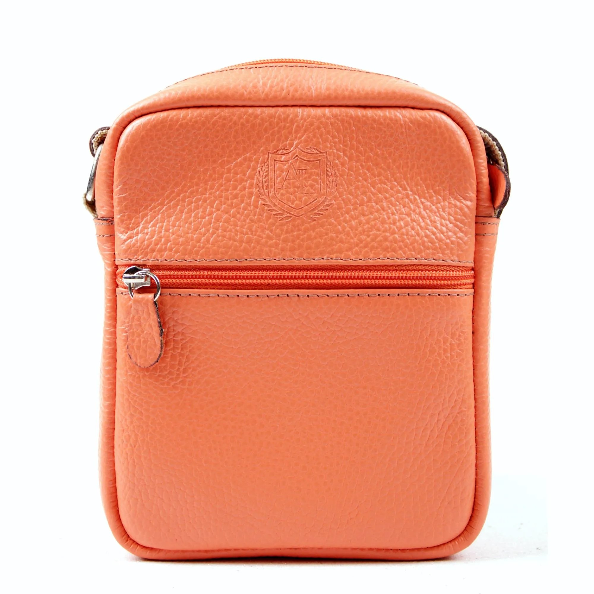 Shoulder Bag em Couro Artlux 1404 Laranja 2