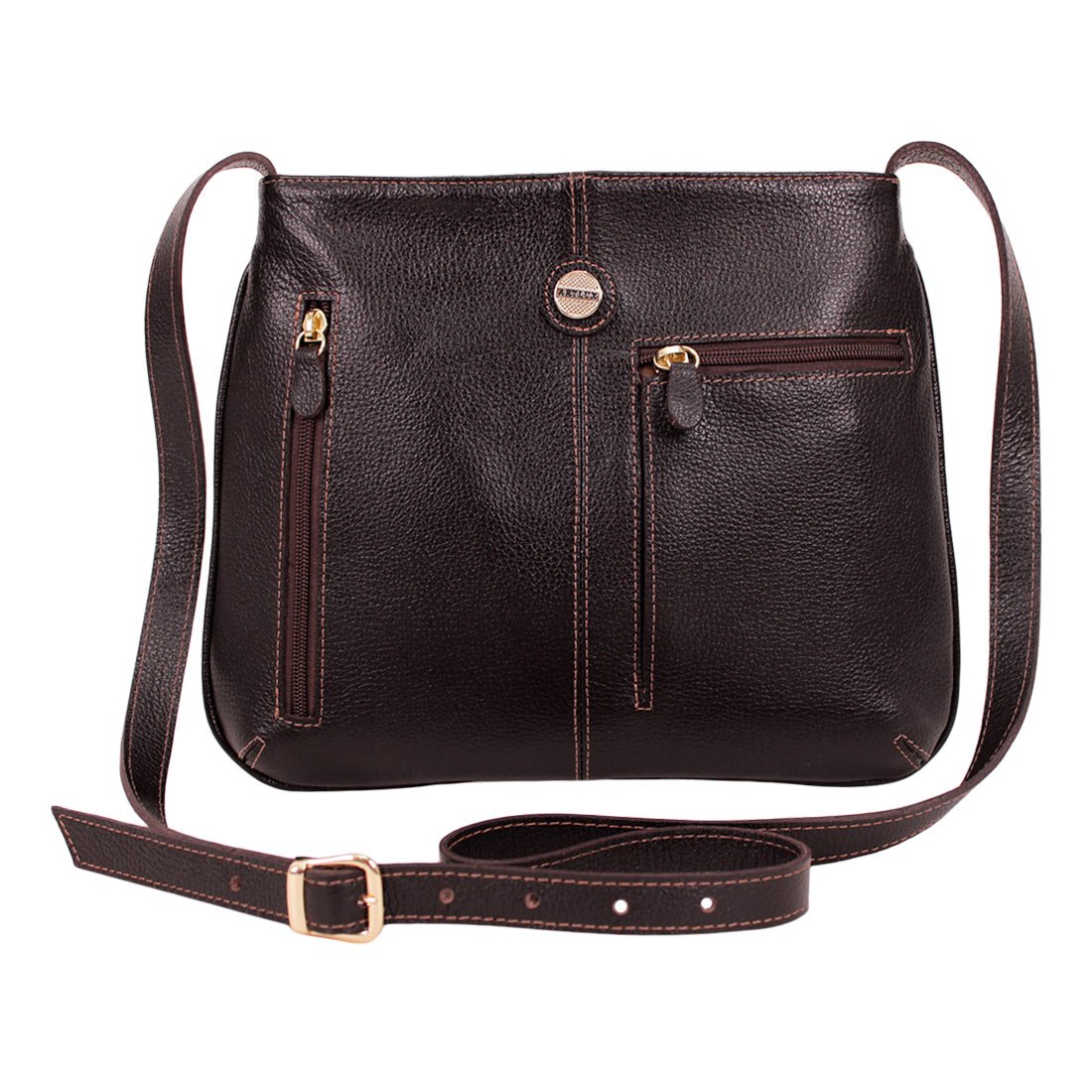 Bolsa de Couro Tiracolo Artlux 17016 Café 2