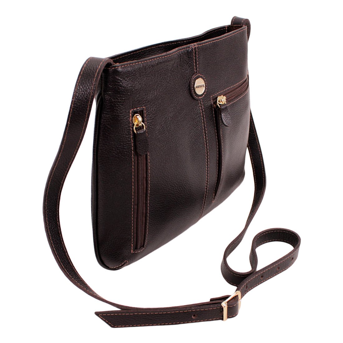 Bolsa de Couro Tiracolo Artlux 17016 Café 6