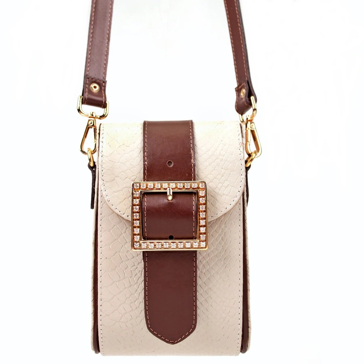 Bolsa Transversal Estruturada em Couro Artlux 9052 Branco 1