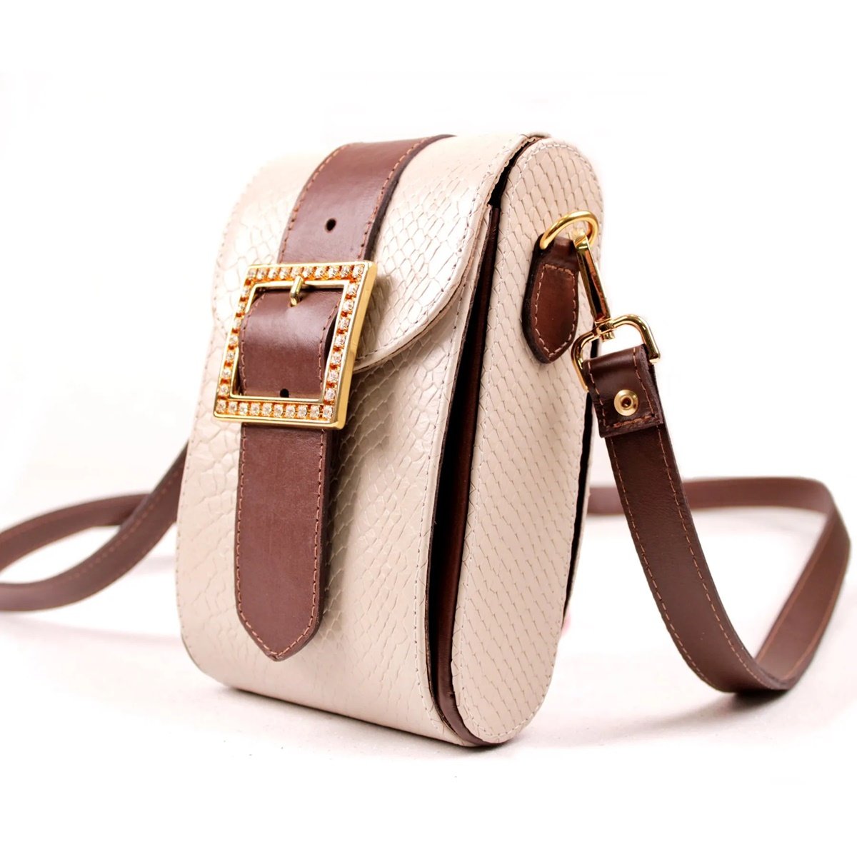 Bolsa Transversal Estruturada em Couro Artlux 9052 Branco 3