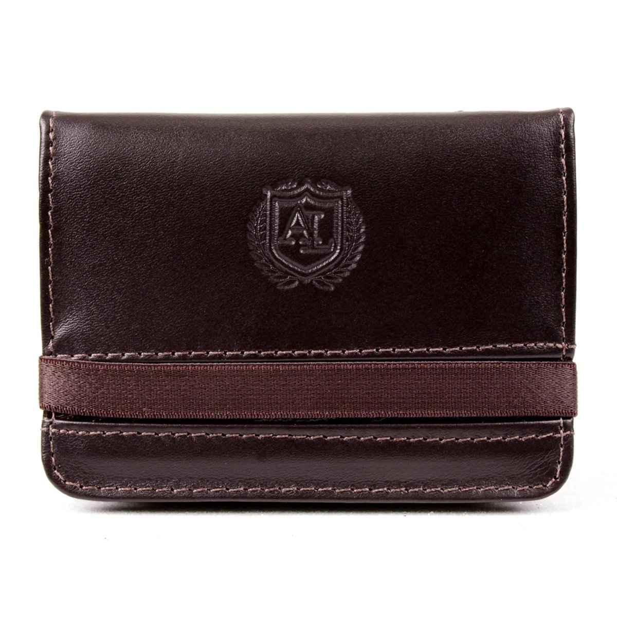 Carteira Slim de Couro com Elastico 364 Marrom 3