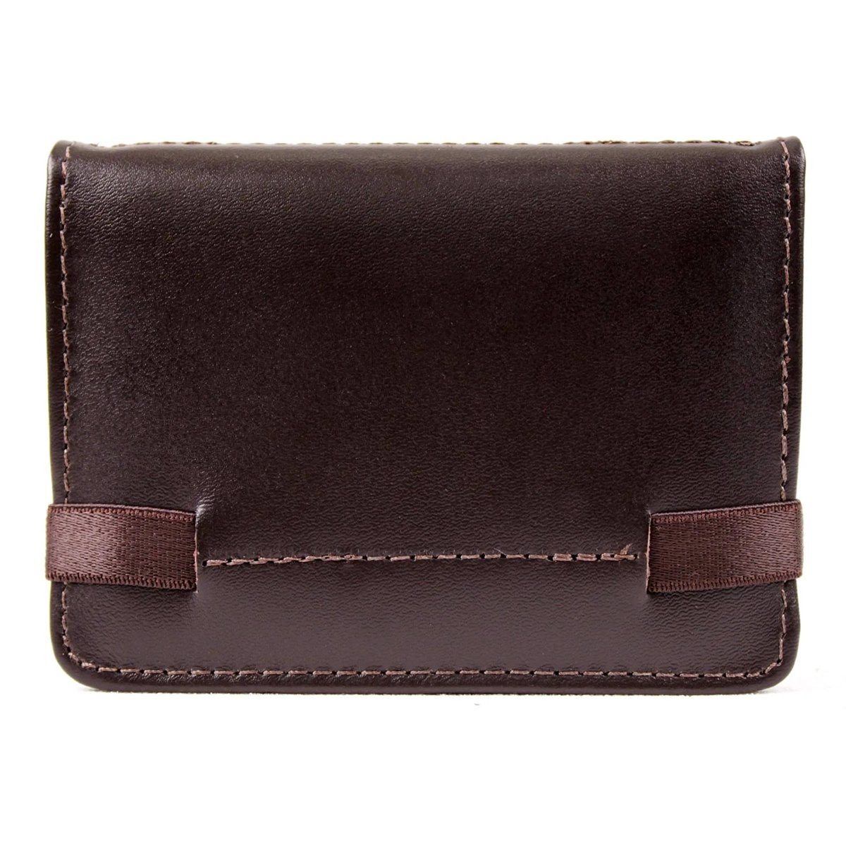 Carteira Slim de Couro com Elastico 364 Marrom 4