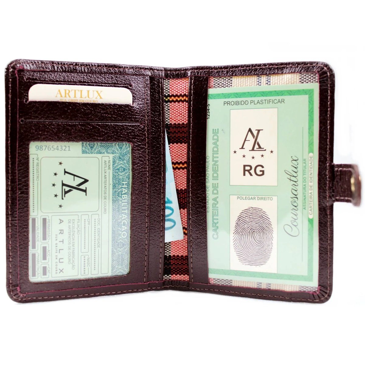 Carteira Feminina em Couro Artlux 8015 Marrom 2