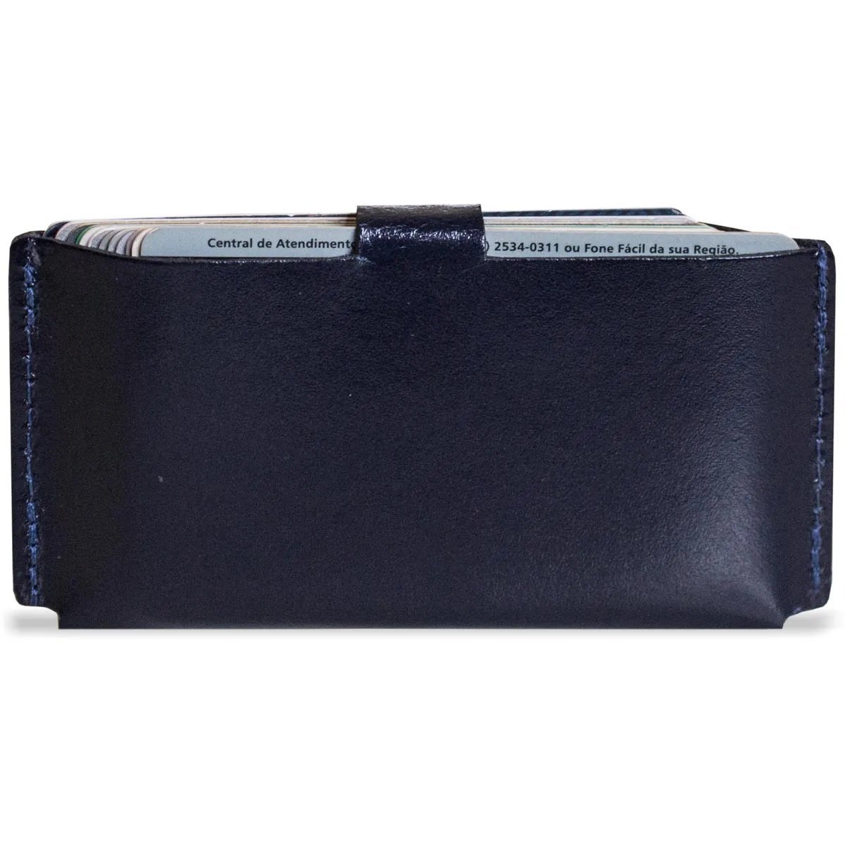 Porta Cartao em Couro Artlux 442 Azul 2