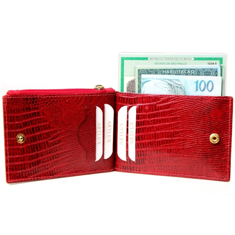 Carteira Couro Ziper Feminina Artlux 922 2