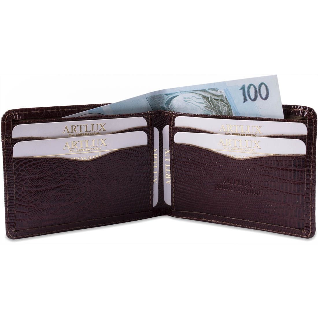 Carteira Slim Couro Artlux 926 Pinhão 2