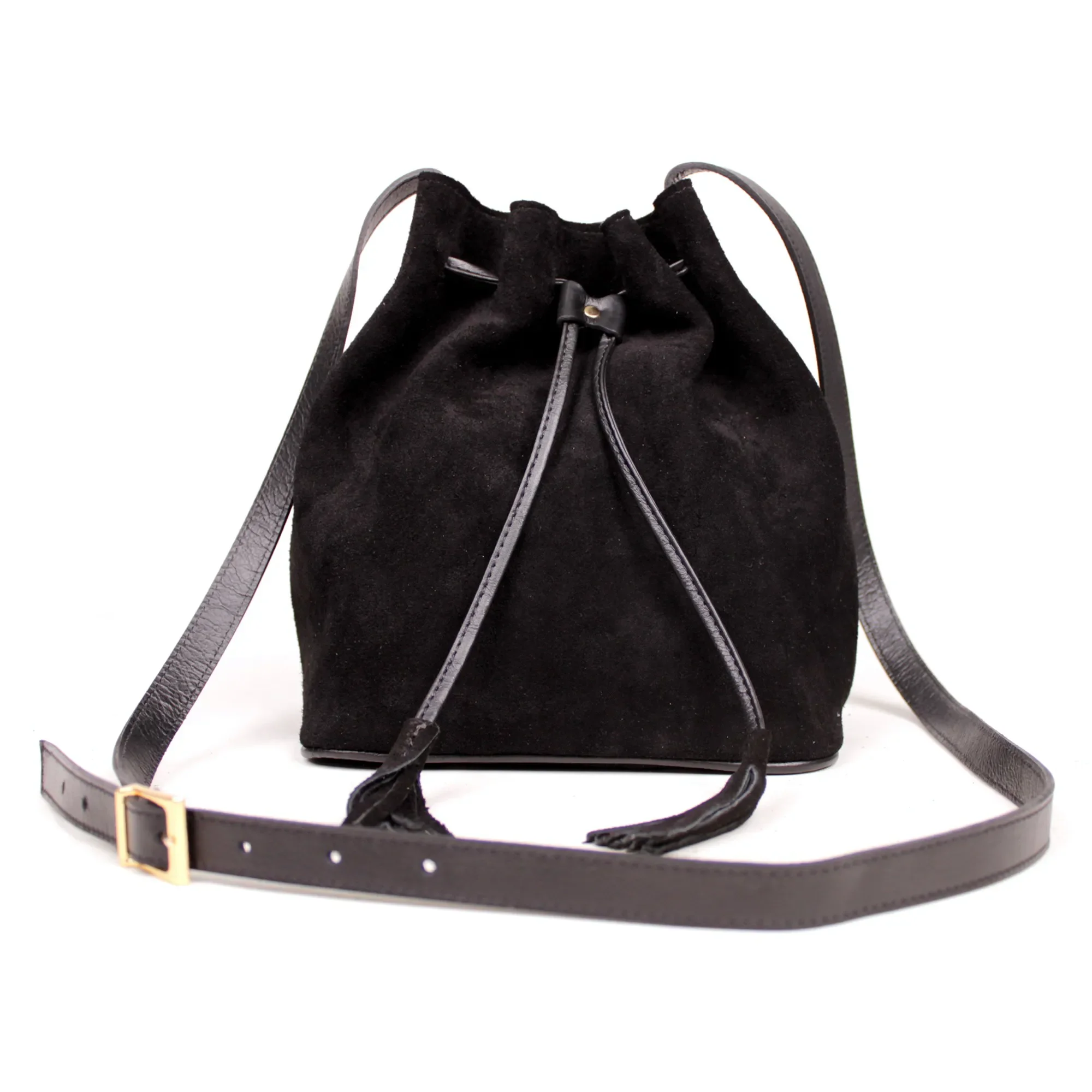 Bolsa Transversal em Couro Camurca Artlux 9069 Preto 2