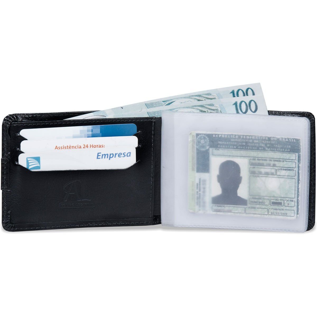 Carteira Masculina de Couro Artlux 040 Preto 2