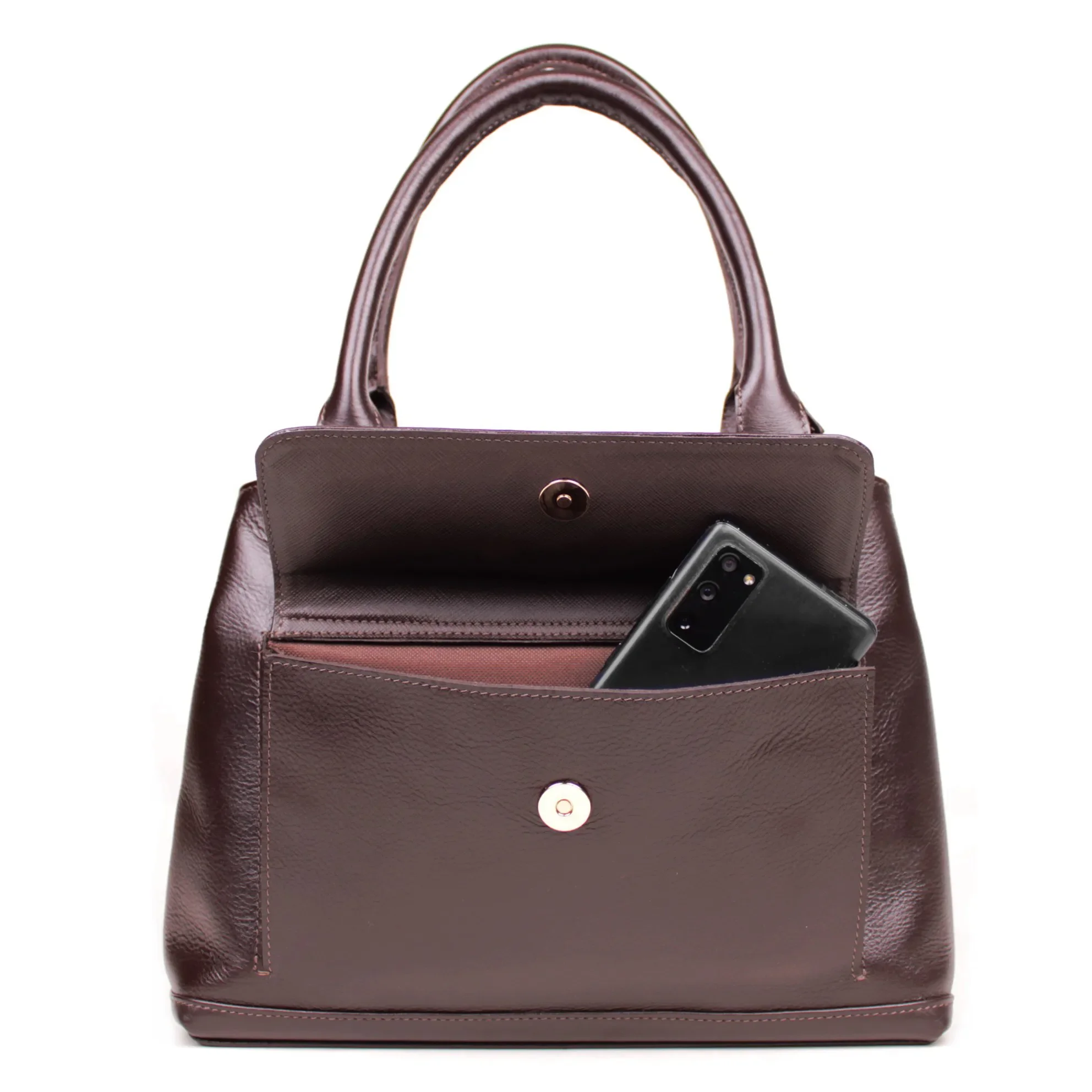 Bolsa Feminina de Ombro em Couro Artlux 9067 Café 3