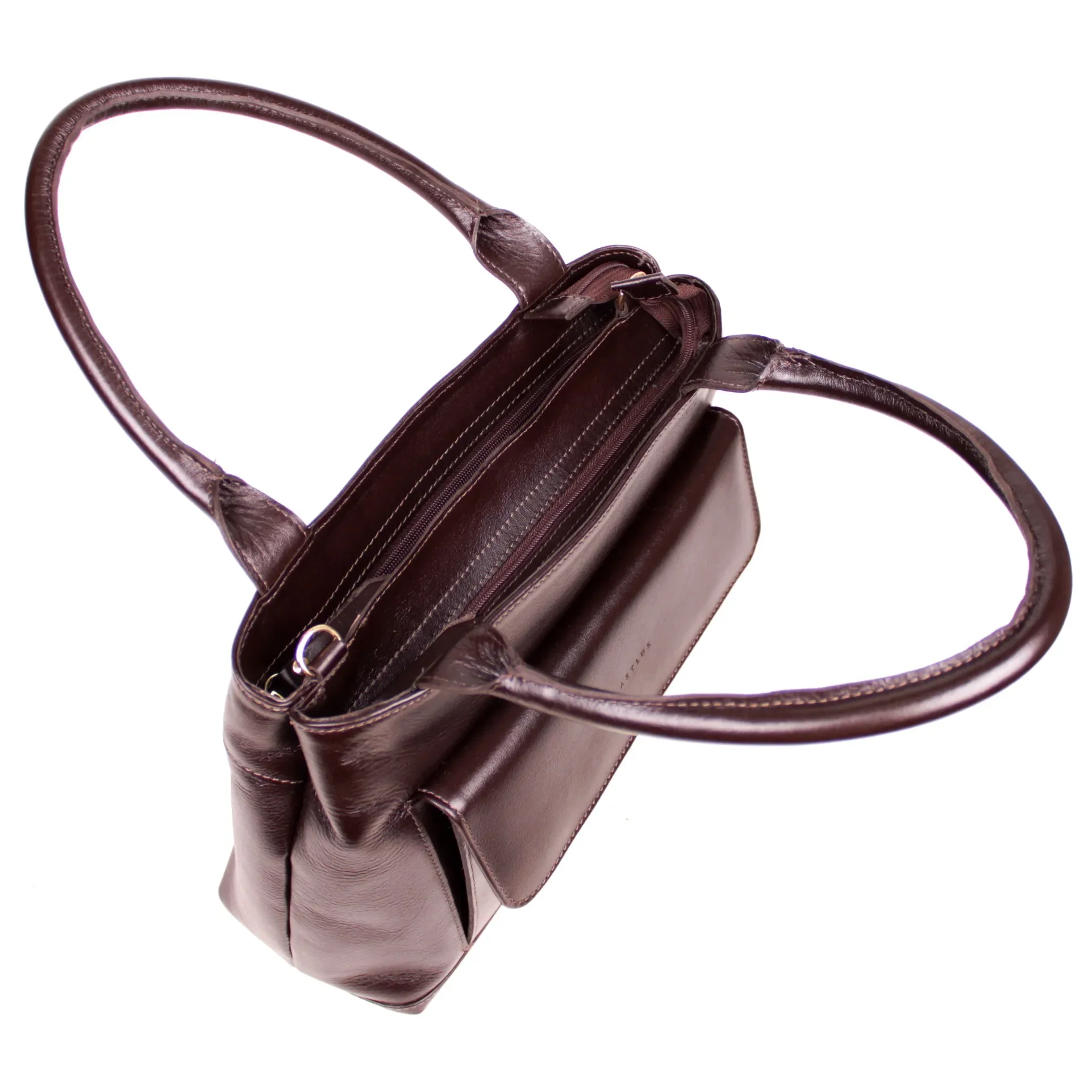 Bolsa Feminina de Ombro em Couro Artlux 9067 Café 4