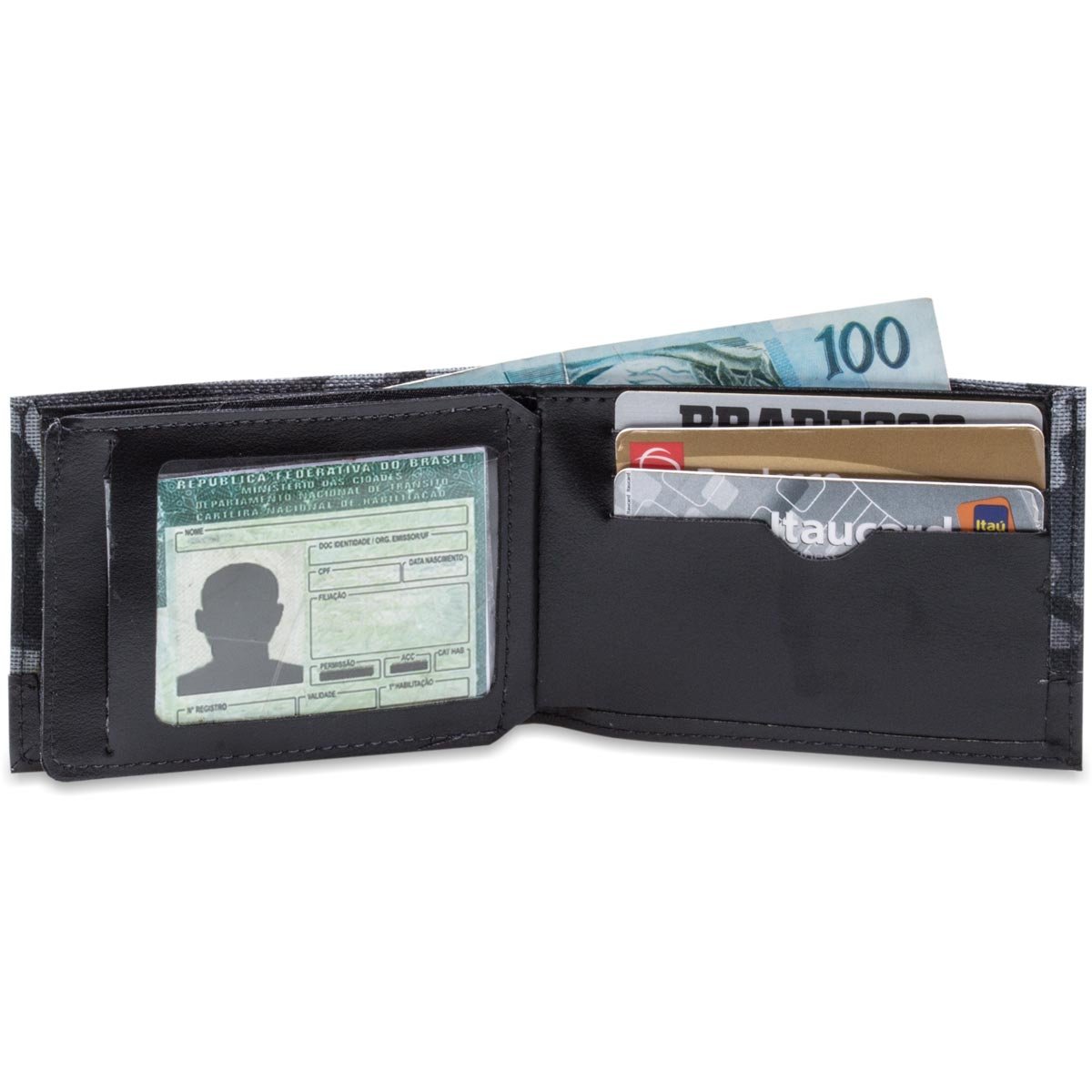 Kit Carteira + Chaveiro de Couro Artlux KN633 Preto 4
