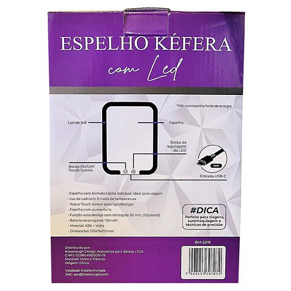 Espelho de Aumento 1X - Kefera - BM-2219 Bivolt 12