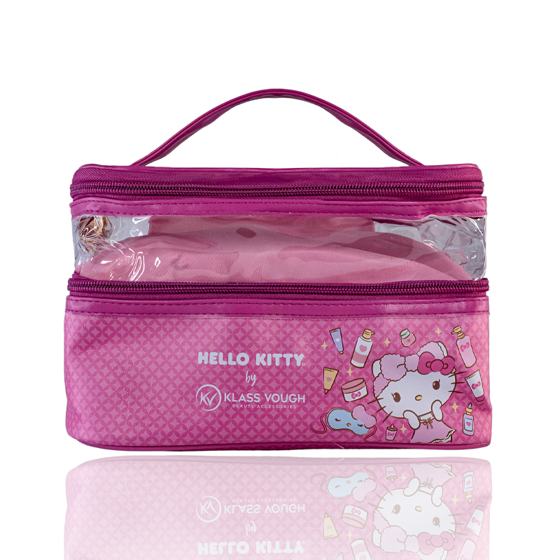 Y2K HELLO KITTY ナショナル ホットパック 10K（DJ-10K） Necessaire Hello Kitty com Duplo Compartimento Transparente e