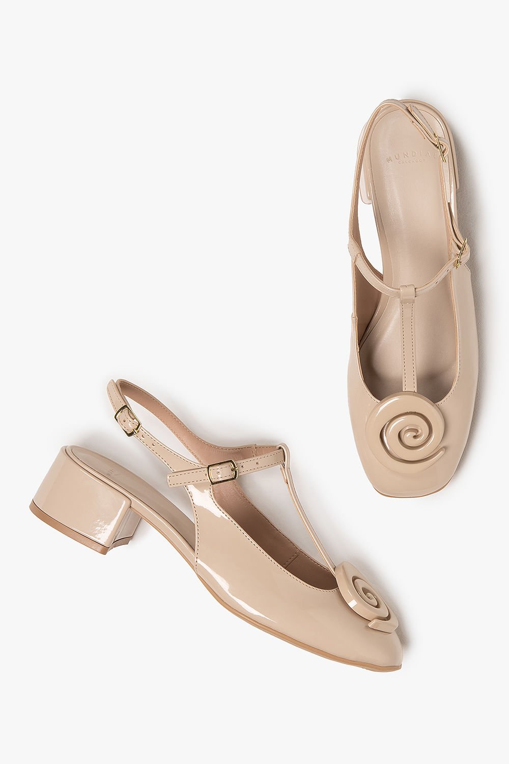 Sapato Feminino Slingback Mundial Seleste Bege 3