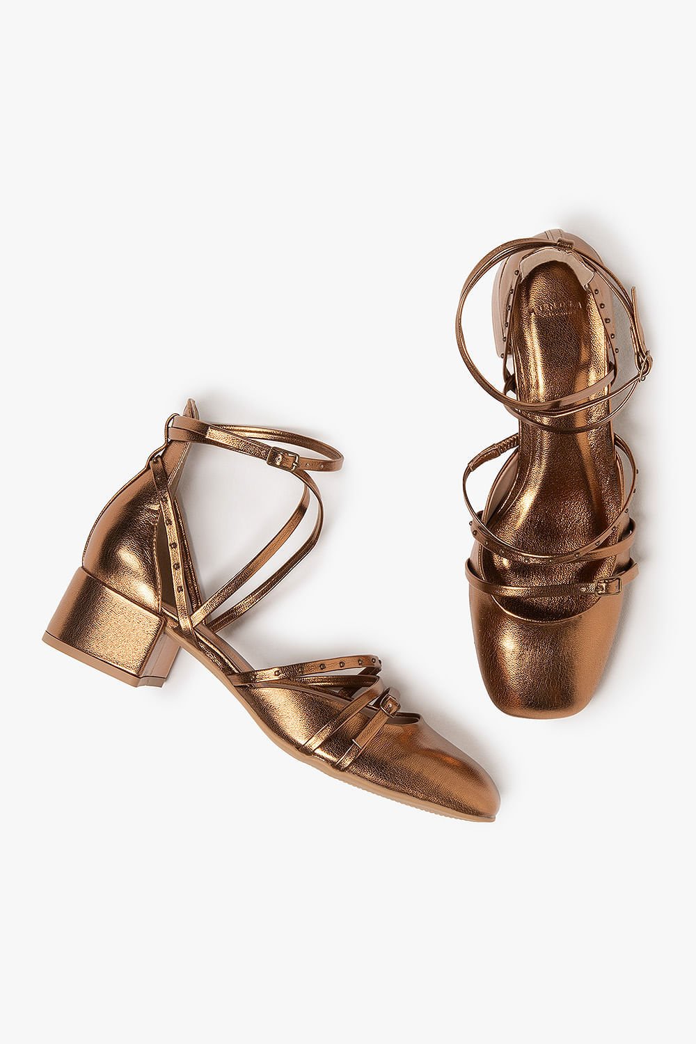 Sapato Feminino Alto Médio Mundial Kamille Bronze 4