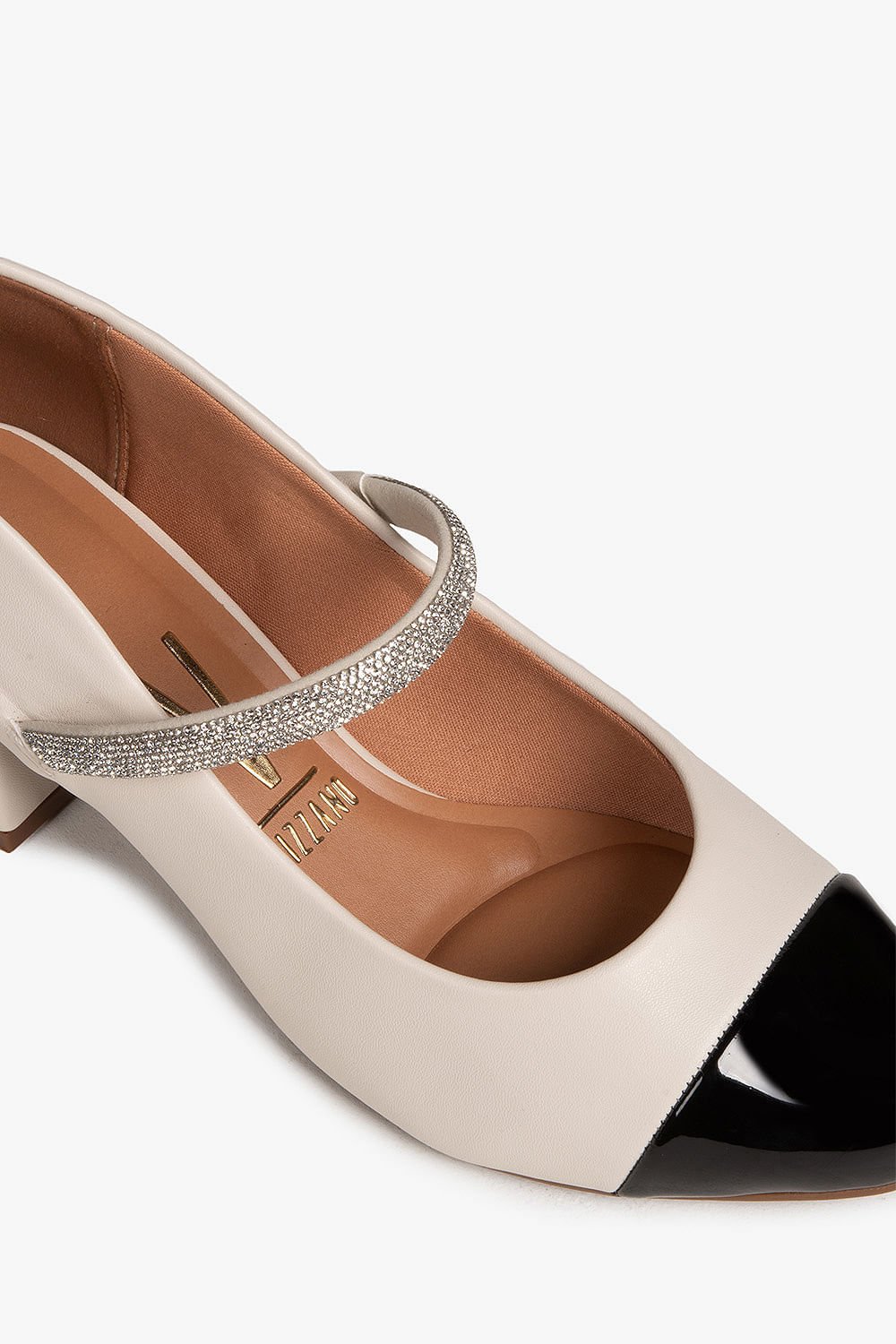 Sapato Feminino Boneca Salto Médio Vizzano Briana Branco/Preto 2