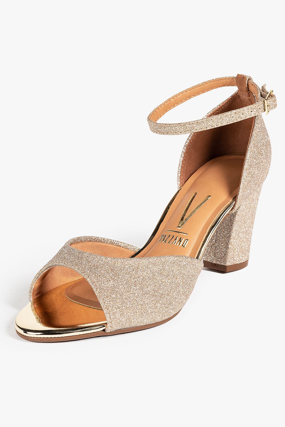 Sandália Feminina Salto Alto Vizzano Marina Dourado 2