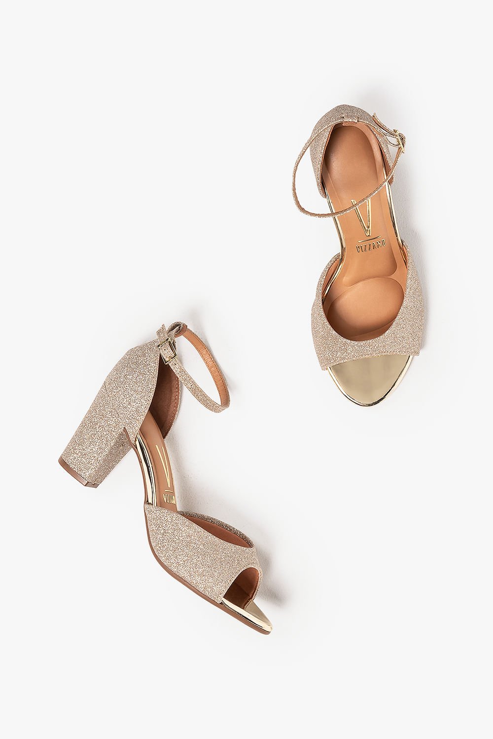 Sandália Feminina Salto Alto Vizzano Marina Dourado 3