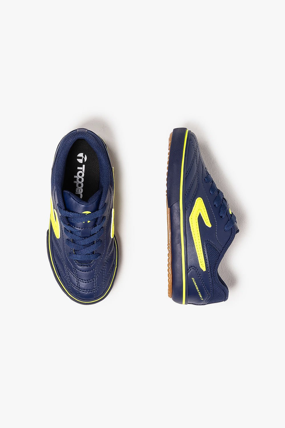 Chuteira Infantil Topper Dominator Juvenil Azul/Amarelo 3